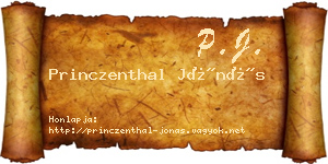 Princzenthal Jónás névjegykártya